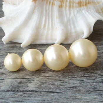 Žltá Kolo Sea Shell Mother-of-pearl Korálky Voľné Pol-vŕtané pre Módne Šperky DIY Dodávky